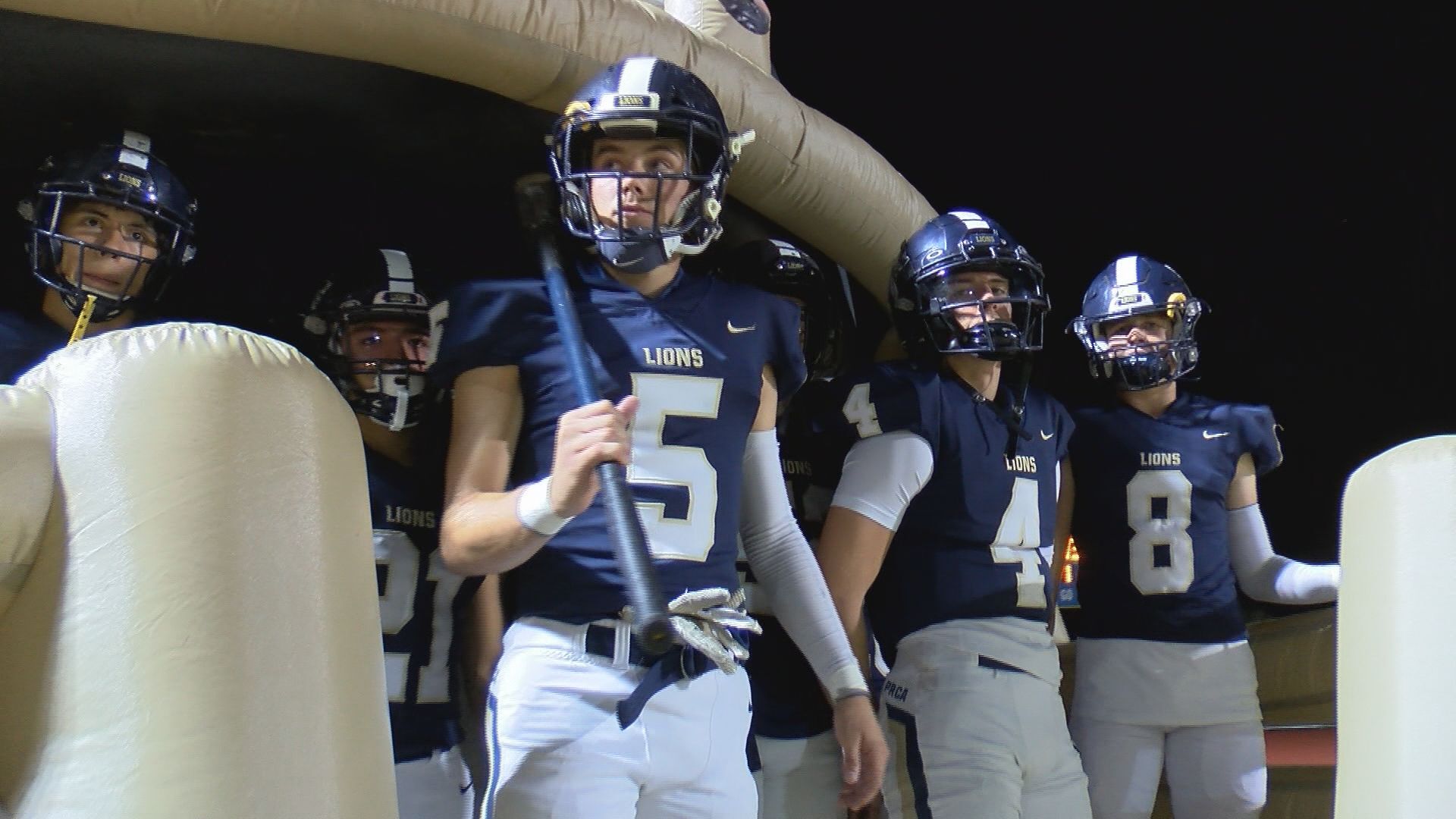 Hayden Hallett (21) with his mallet